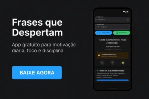 Imagem de um smartphone exibindo o aplicativo Frases que Despertam
